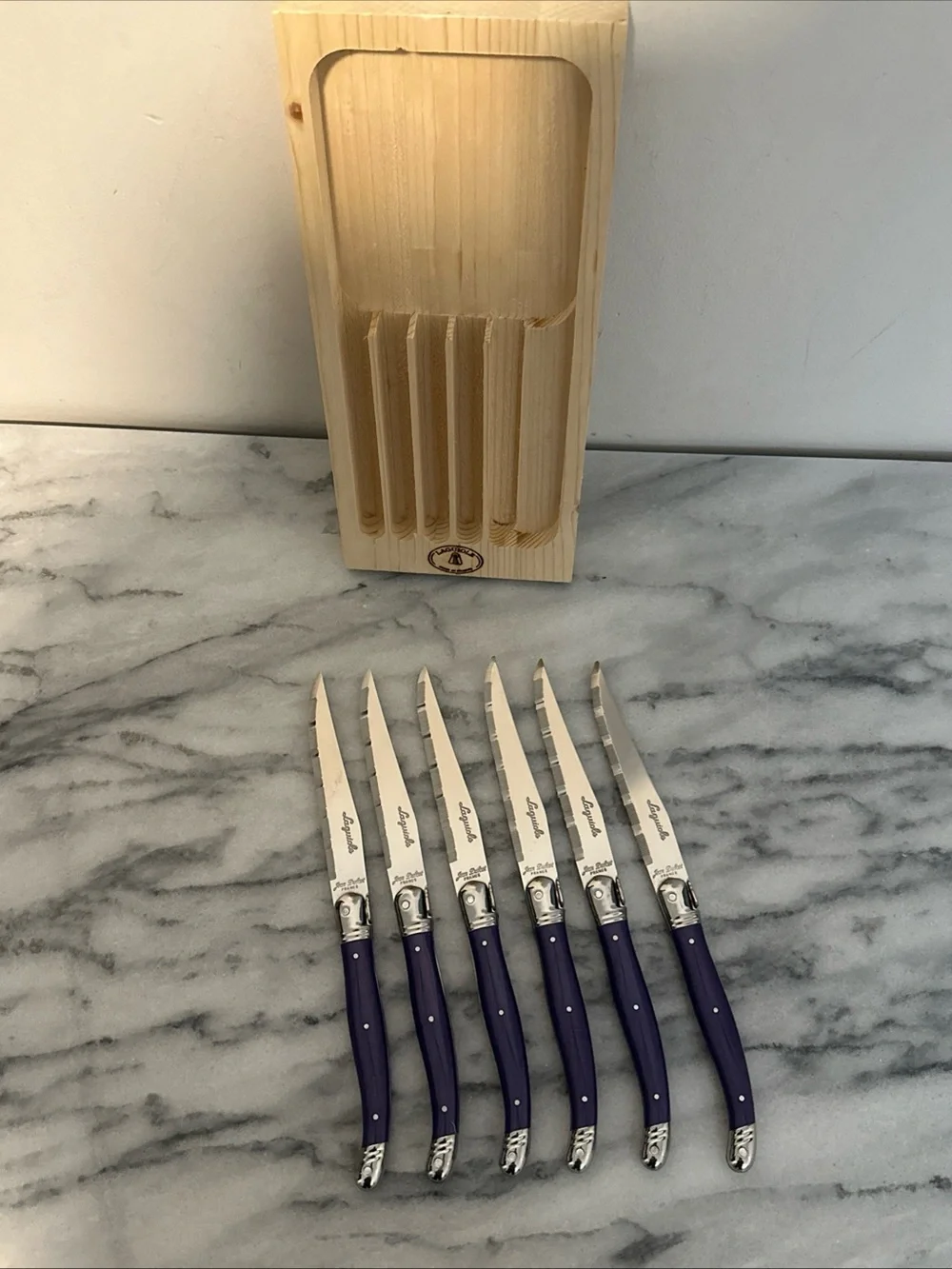 Laguiole Purple Handle 6-Piece Steak Knife Set